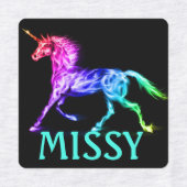 Unicorn Kleines Mädcheneisen auf Etiketten NAME (Design 1)