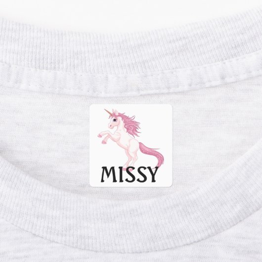 Unicorn Kleines Mädcheneisen auf Etiketten NAME (Befestigt)