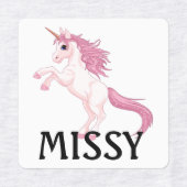 Unicorn Kleines Mädcheneisen auf Etiketten NAME (Design 1)