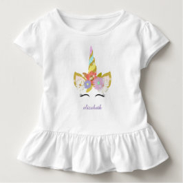 Unicorn Kleinkind Ruffle T-Shirt