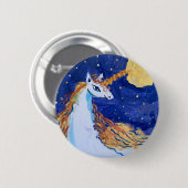 Unicorn "Kunst von Kindern" Button (Vorne & Hinten)
