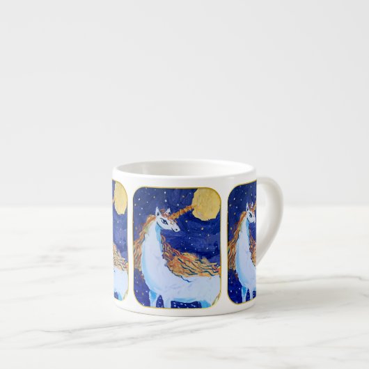 Unicorn "Kunst von Kindern" Espressotasse (Vorderseite Rechts)