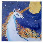 Unicorn "Kunst von Kindern" Fliese (Vorderseite)