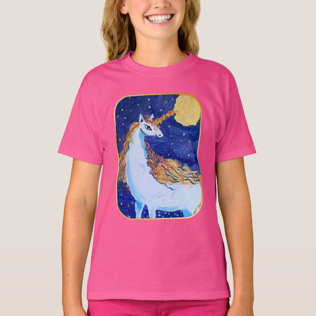 Unicorn "Kunst von Kindern" T-Shirt (Vorderseite)