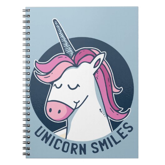 Unicorn Lächeln Notizblock (Vorderseite)
