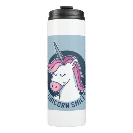 Unicorn Lächeln Thermosbecher (Vorderseite)