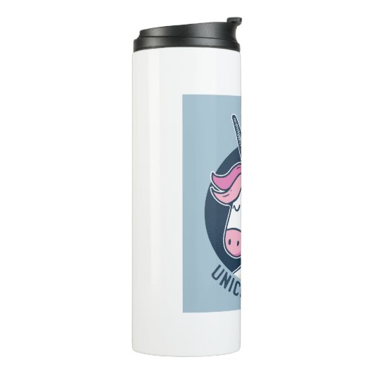 Unicorn Lächeln Thermosbecher (Nach links gedreht)
