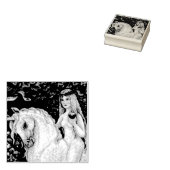 UNICORN, LADY GODIVA, GARTEN DER EDEN RUBBER-BRIEF GUMMISTEMPEL (Stempel)