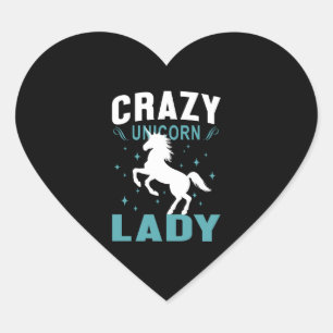 Unicorn Lady Herz-Aufkleber