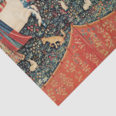 UNICORN,LADY PLAYER ORGAN Red Floral Seidenpapier (Detail)