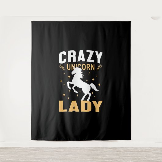 Unicorn Lady Wandteppich (Vorderseite)