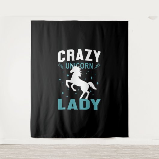 Unicorn Lady Wandteppich (Vorderseite)