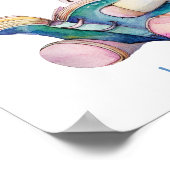 Unicorn Lesen eines Buches Niedlich für Kinderzimm Poster (Ecke)