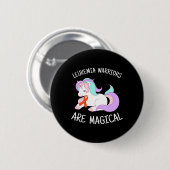 Unicorn Leukemia Awareness Gift Button (Vorne & Hinten)