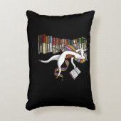 Unicorn Librarian Magical Book Reading Nerd Dekokissen (Vorderseite(Vertikal))