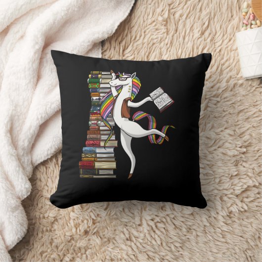 Unicorn Librarian Magical Book Reading Nerd Kissen (Decke)