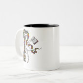 Unicorn Librarian Magical Book Reading Nerd Zweifarbige Tasse (Vorderseite Links)