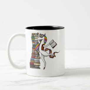 Unicorn Librarian Magical Book Reading Nerd Zweifarbige Tasse