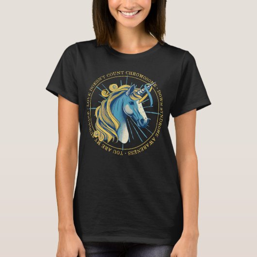 Unicorn-Liebe-Dosiszählung des Chromosom-Down-Synd T-Shirt (Vorderseite)