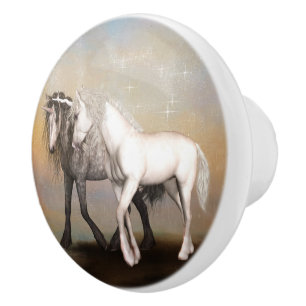 Unicorn-Liebe in der Regenbogenwelt Keramikknauf