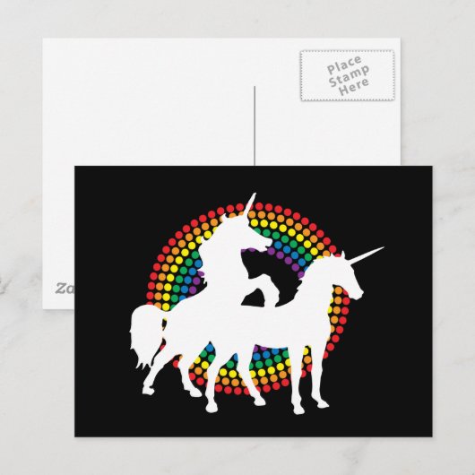 UNICORN-LIEBE POSTKARTE (Vorne/Hinten)