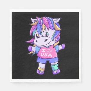 Unicorn Liebe USA Horse Unicorn Serviette