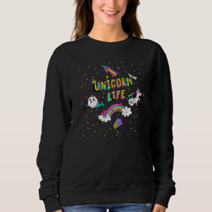 Unicorn Life Narwhal Cat Unicorn Mermaid und Rainb Sweatshirt