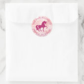 Unicorn light pink bokeh library book label Runder Aufkleber (Tasche)