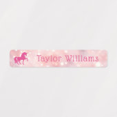 Unicorn light pink ethereal bokeh waterproof name etiketten (Design 1)