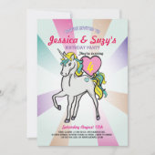 Unicorn Lila Birthday Party - Parco Civico-Ciani Einladung (Vorderseite)