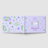 Unicorn Lila Glitzer Personalisiert Babydusche Gästebuch (Voll)