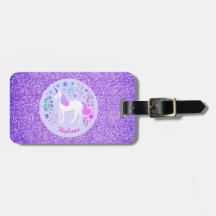 Unicorn Lila Glitzer Personalisierter Name