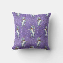 Unicorn-lila Glitzer-Wiederholung Kissen