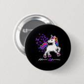 Unicorn Lila Heimerheimer-Bewusstsein - End Heimer Button (Vorne & Hinten)