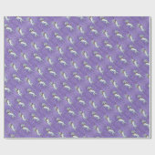 Unicorn-lila Imitat-Glitzer Geschenkpapier (Flach)