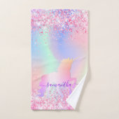 Unicorn lila Konfetti-Mädchen Badhandtuch Set (Handtuch)