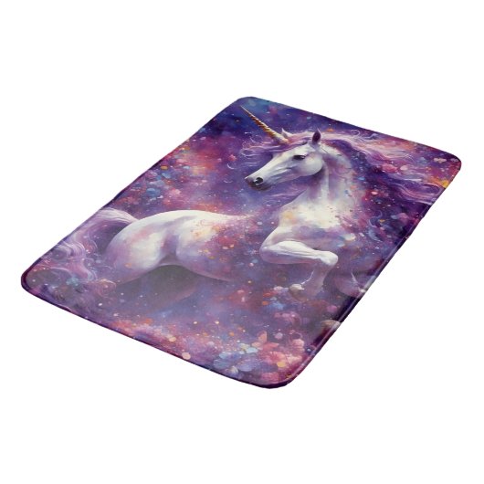 Unicorn Lila Mane Badematte (Schrägansicht)