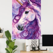 Unicorn Lila Mane Poster (Heimbüro)
