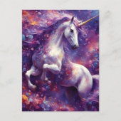Unicorn Lila Mane Postkarte (Vorderseite)