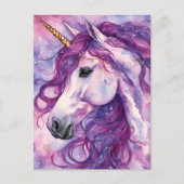Unicorn Lila Mane Postkarte (Vorderseite)