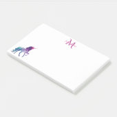 Unicorn lila Monogramm-Mamme Post-it Klebezettel (angewinkelt)