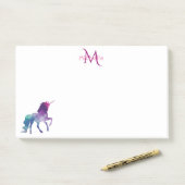 Unicorn lila Monogramm-Mamme Post-it Klebezettel (Auf Schreibtisch)