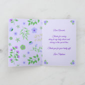 Unicorn Lila Personalisierte Babydusche Vielen Dan Dankeskarte (Innenseite)