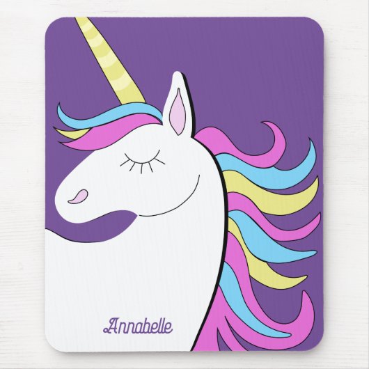 Unicorn Lila Pink Kinder Erwachsene Mousepad (Vorne)