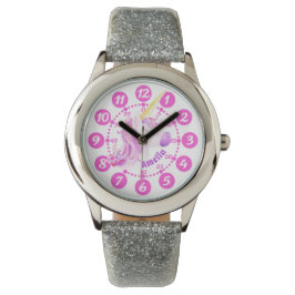 Unicorn lila Rosa-Art-Kinder leicht zu lesen Uhr