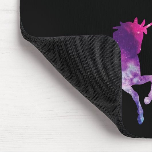 Unicorn-lila-rosa Monogramm-Skript Mousepad (Ecke)