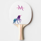 Unicorn, lila, weiße Monogramm Tischtennis Schläger (Vorderseite)