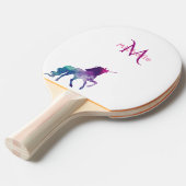 Unicorn, lila, weiße Monogramm Tischtennis Schläger (Vorderseite)