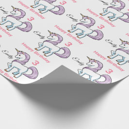 UNICORN Little Girl's Personalize Name Birthday Geschenkpapier