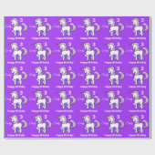 UNICORN Little Girl's Personalize Name Birthday Geschenkpapier (Flach)